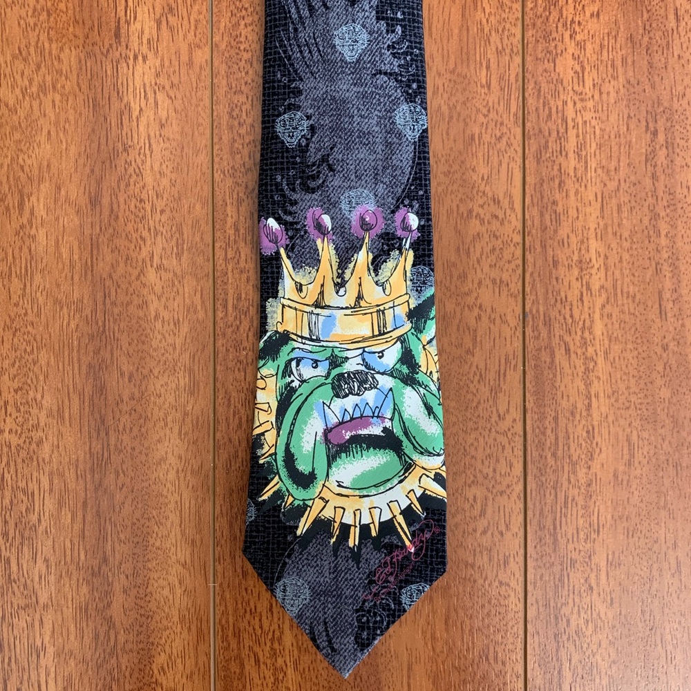 Ed Hardy - Bulldog Tie 100% Silk